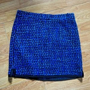 SOLD JCrew Above Knee Wool Tweed Skirt Blue Size 2